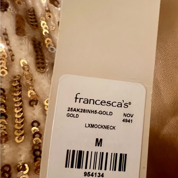 Blue Rain gold sequined, long sleeve dress - Picture 4 of 8